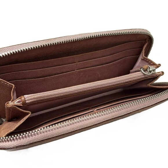 Auth JIMMY CHOO Philippa - Dark Brown Silver Leather Hardware Long Wallet - Picture 5 of 7